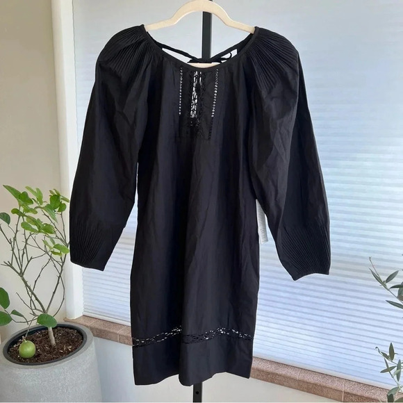 St. Roche Fountain Dress Organic Cotton Black 4 NWT Spring Feminine Contemporary - Picture 2 of 11
